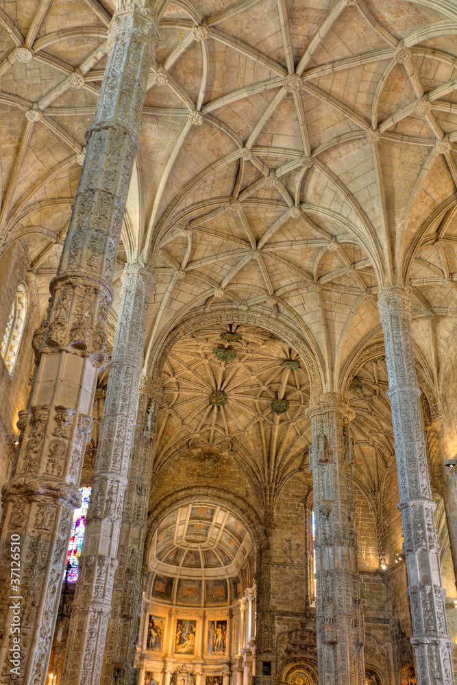 interior of  Jeronimos Monastery Lisbon, Portugal
