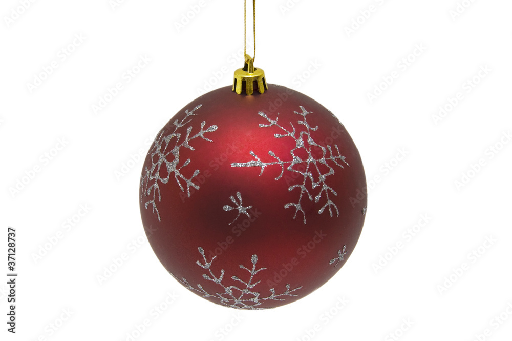Red Christmas ball on white background Red Christmas ball on white background