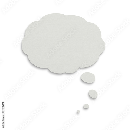Paper thought bubble isolated with clipping path