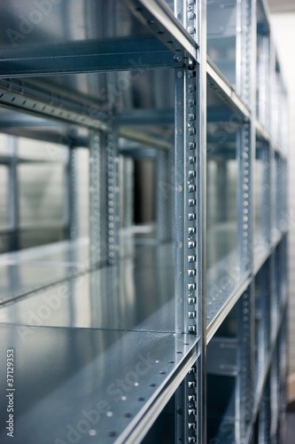 shelves of a rack lineup