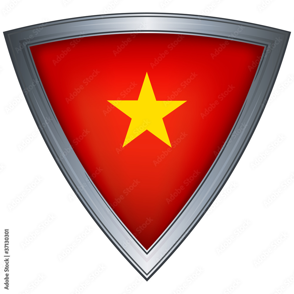 Steel shield with flag Vietnam Steel shield with flag Vietnam
