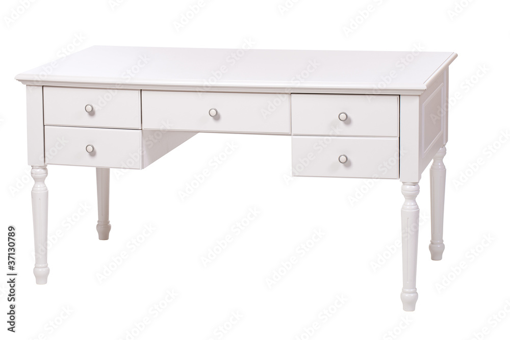 Elegant writing desk isolated over white, with clipping path Elegant writing desk isolated over white, with clipping path