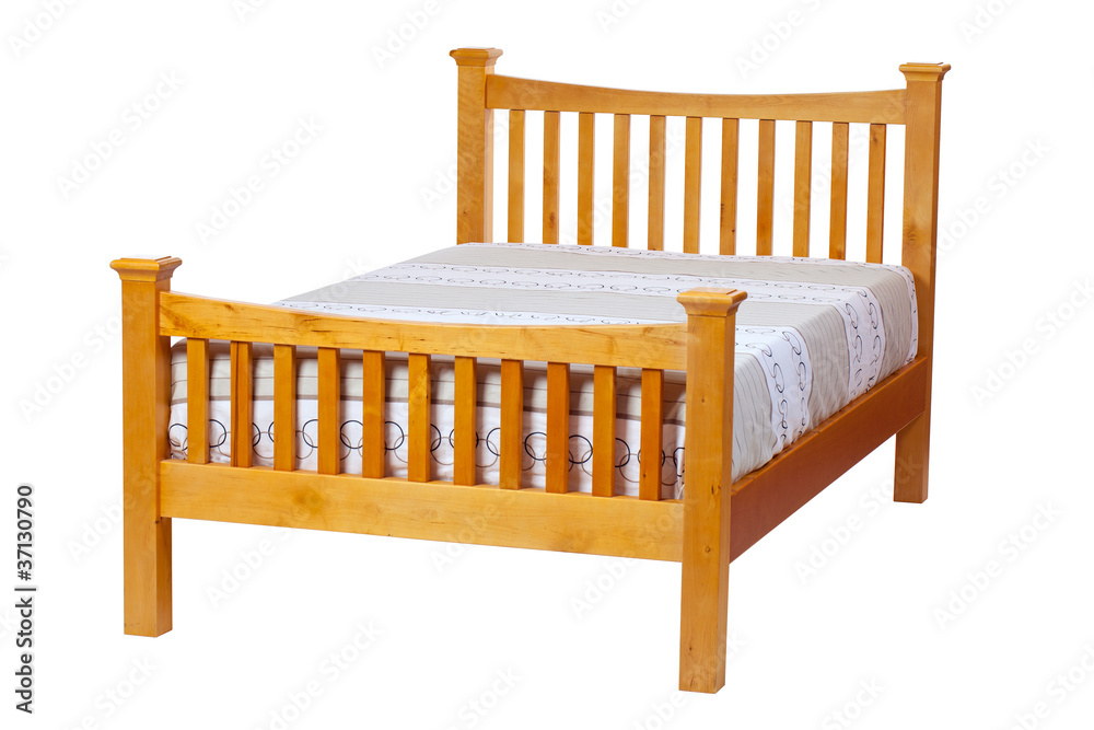 Double bed isolated over white. With clipping path. Double bed isolated over white. With clipping path.