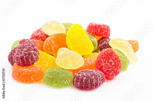 colorful rubber candy sprinkled with granulated sugar