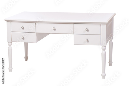 Elegant writing desk isolated over white, with clipping path