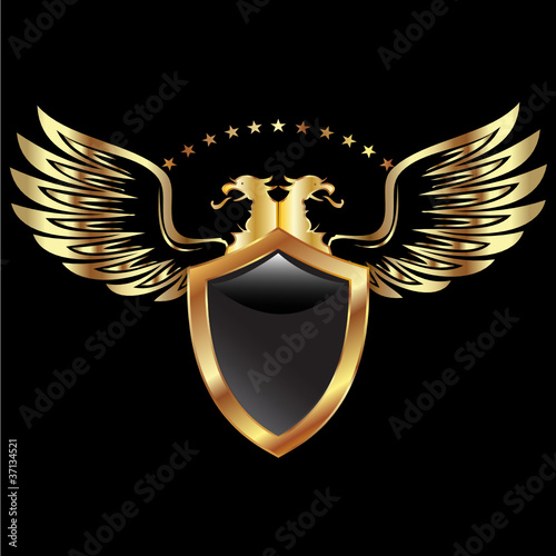 Gold Eagle shield with stars