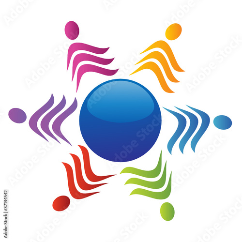 Team around of world logo