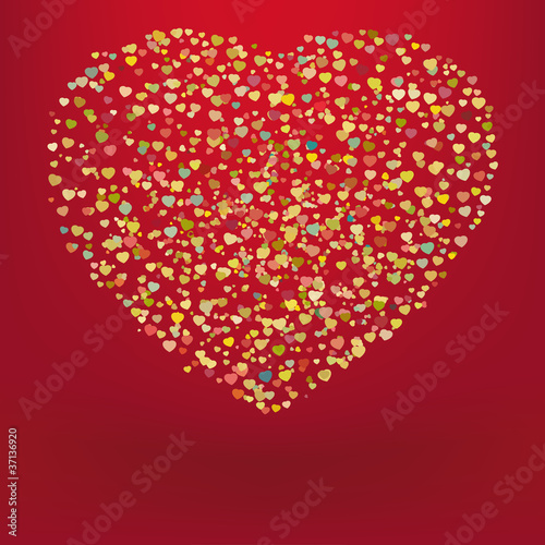 Beautiful colorful heart shape background. EPS 8 photo