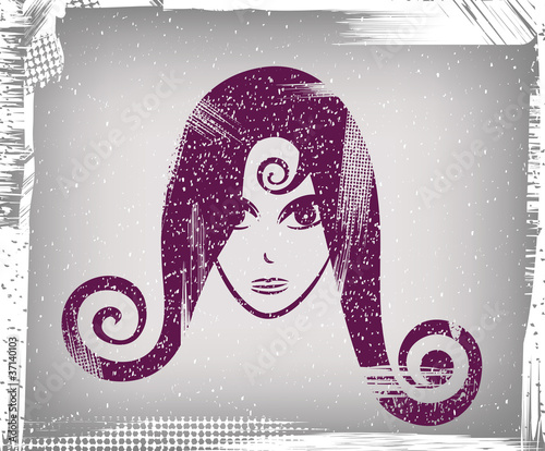The face of the girl (grunge)