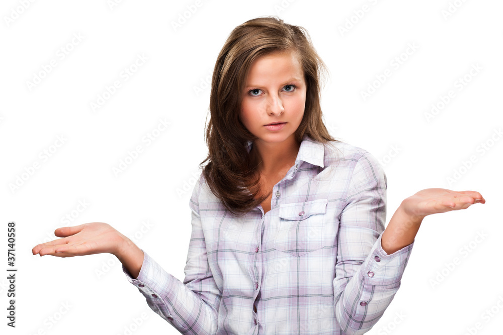 Young attractive woman isolated on white background Young attractive woman isolated on white background