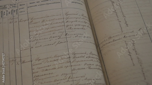 The Orthodox church book entries. Archive, Russia. Genealogy.