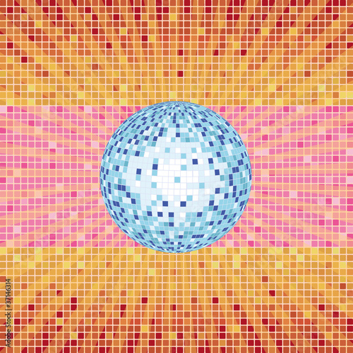 Matrix Background Blue Disco Ball