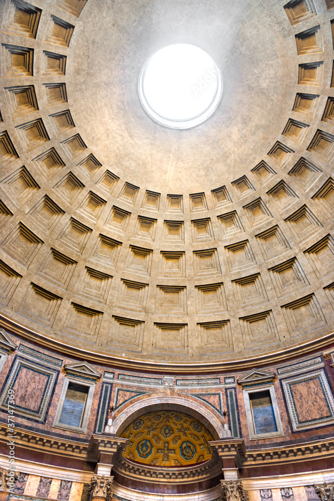 Inside the Pantheon, Rome, Italy.