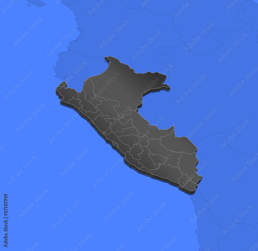 Fotografie, Obraz Map of Peru