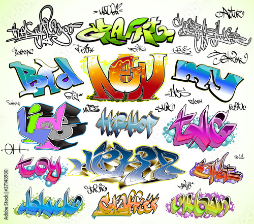 Graffiti design vector set