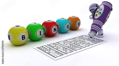 robot playing bingo photo