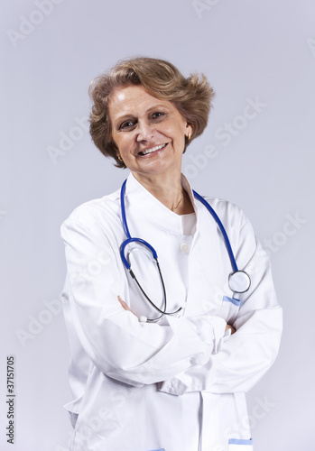 Happy senior doctor