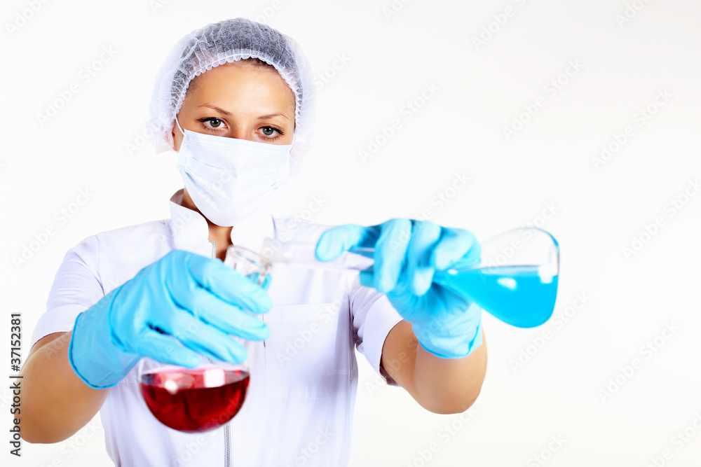 Female scientist in a chemistry laboratory Female scientist in a chemistry laboratory