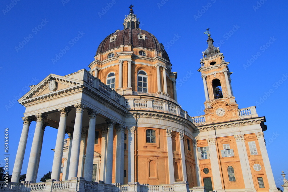 Baroque church of Basilica di Superga in Turin, Italy