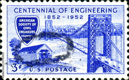 Centennial of Engineering. 1852. US Postage.