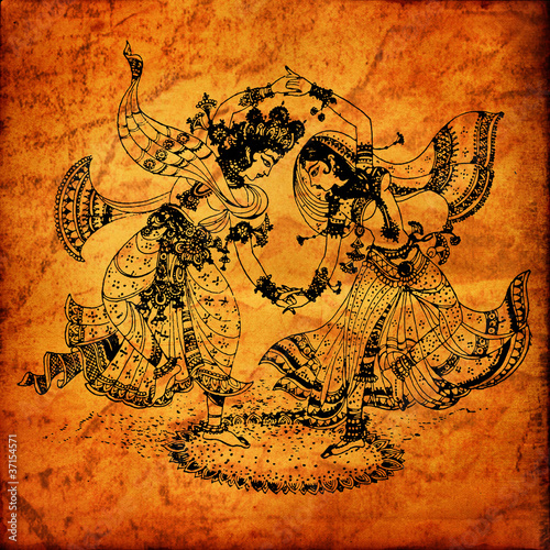 An old Radha Krishna paintings