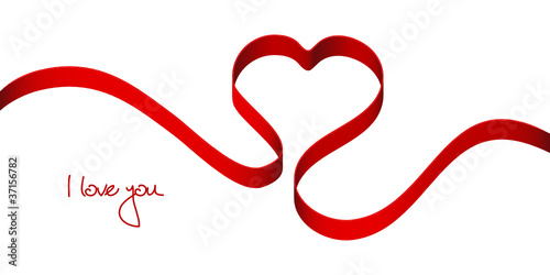 Red Bow Heart "I love you"