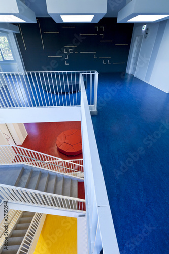 modern public school,  staircase