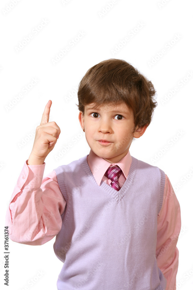 The boy in a pink shirt The boy in a pink shirt