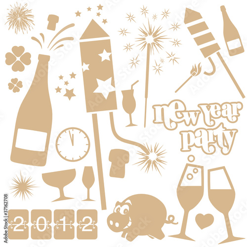 new year vector set