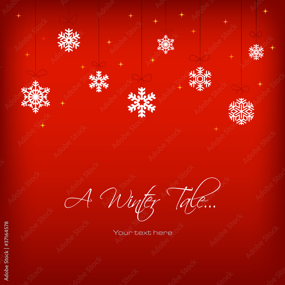 Xmas card with snow flakes.