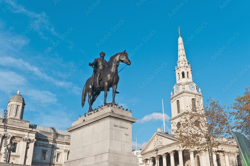 King George IV statue at London, England