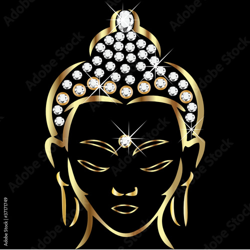 Gold buddha status