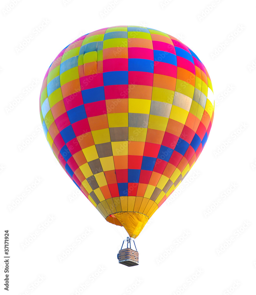 Naklejka premium colorful hot air balloon isolated on white background