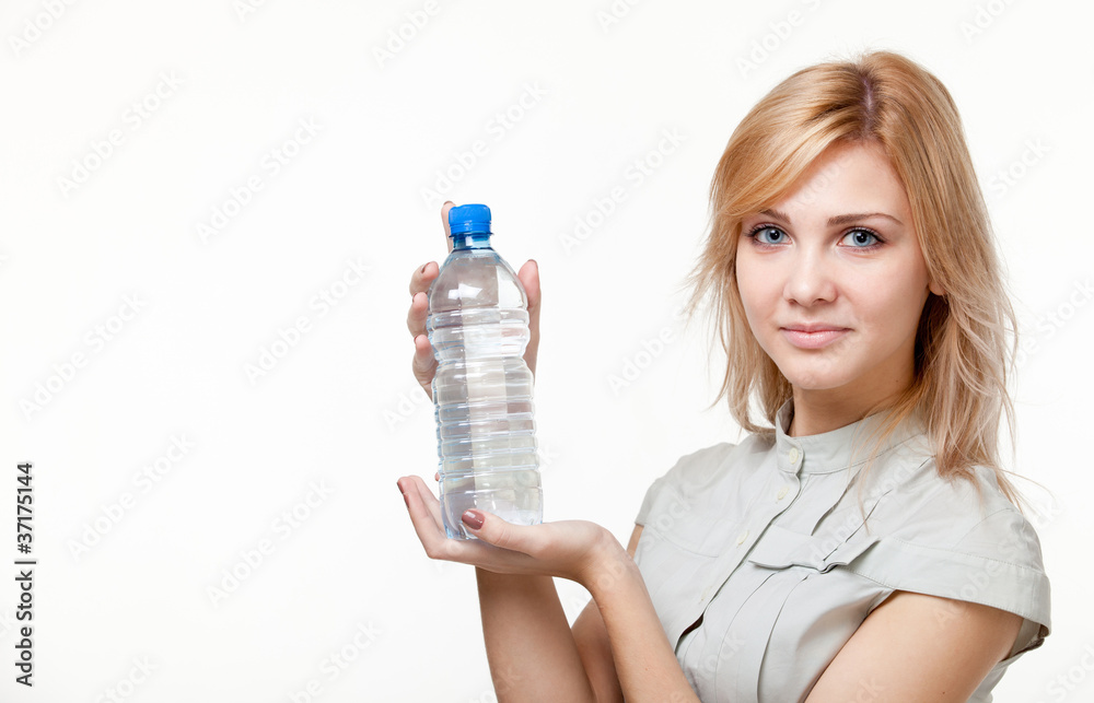 young woman with water