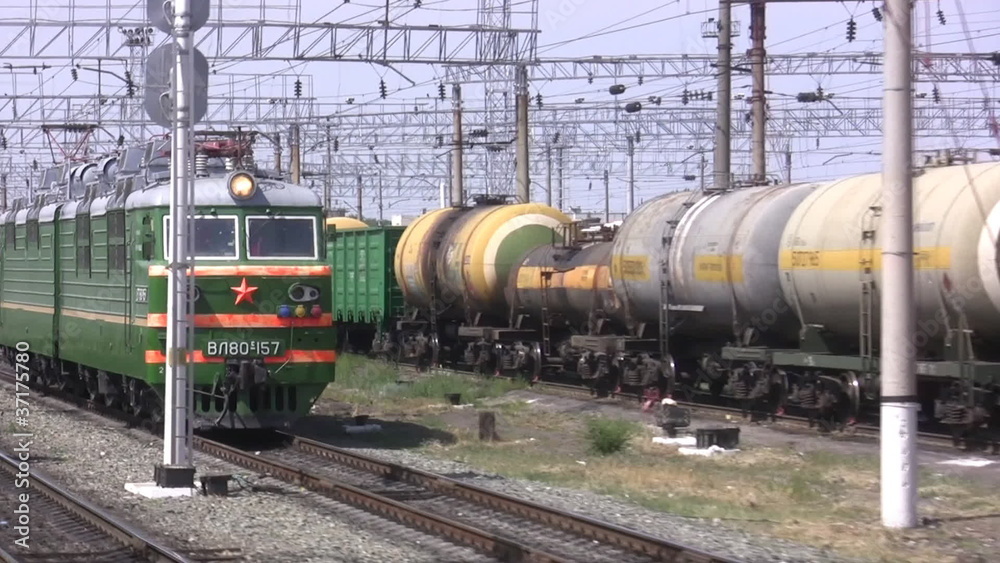 The train goes on railway