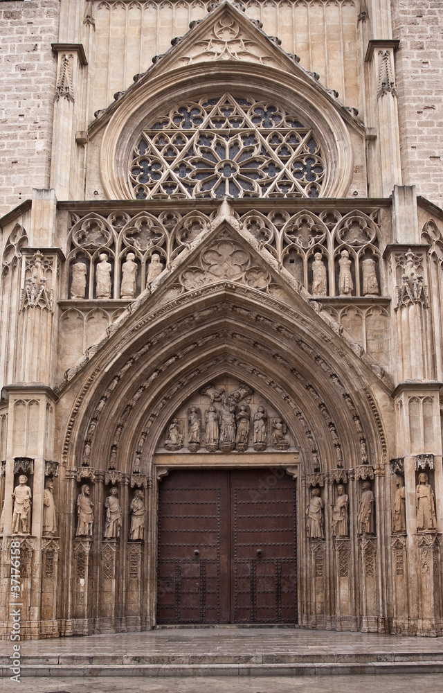 Fragment of old cathedral  in Valencia