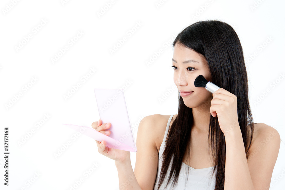 attractive asian woman making up attractive asian woman making up