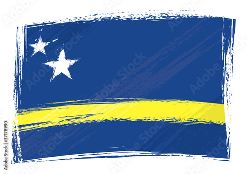 Grunge Curacao flag