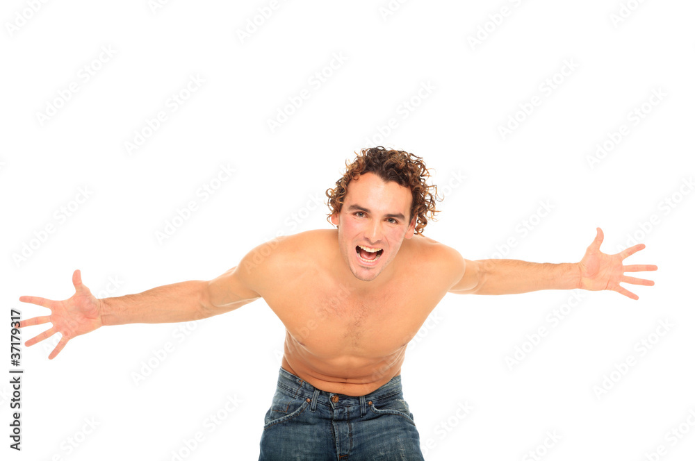 man screaming with open hands man screaming with open hands