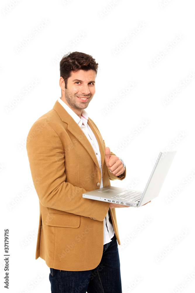 man holding a laptop man holding a laptop