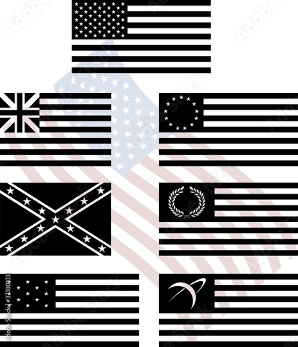 stencils of american flags. second variant