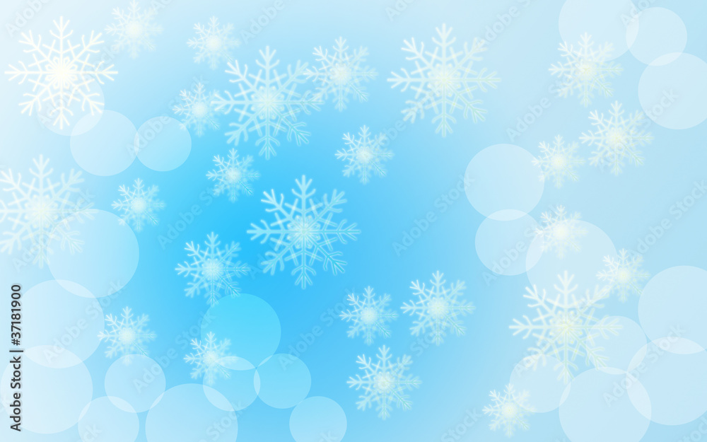 beautiful blue christmas background with  snowflakes