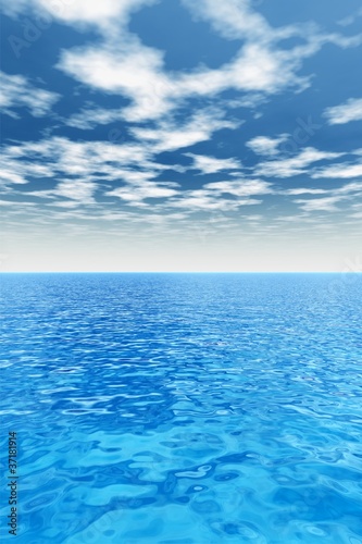 High resolution blue water and sky