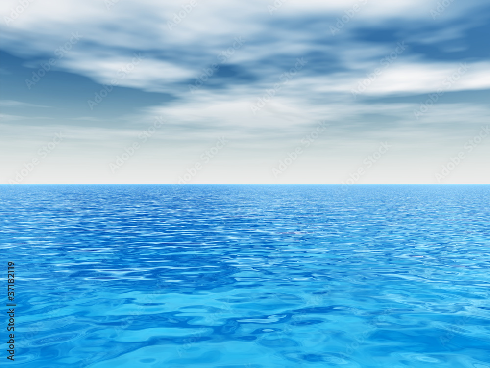 Fototapeta premium High resolution blue water and sky