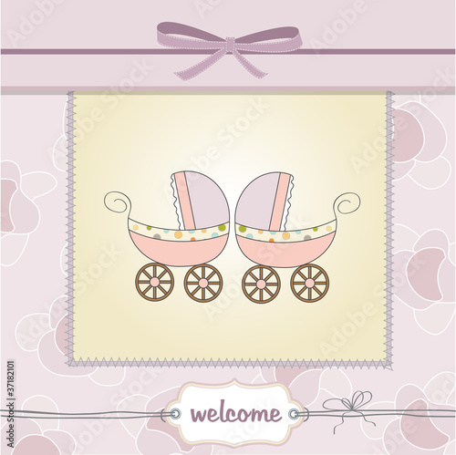 delicate baby twins shower card