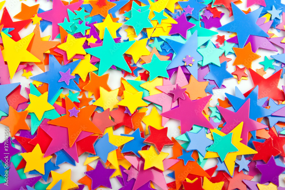 Multicoloured confetti stars Multicoloured confetti stars