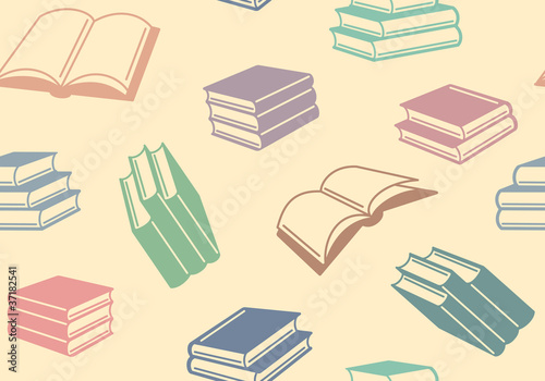 Seamless background with books