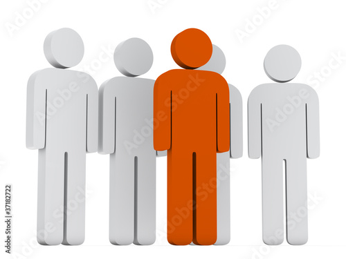 teamwork group with orange ...