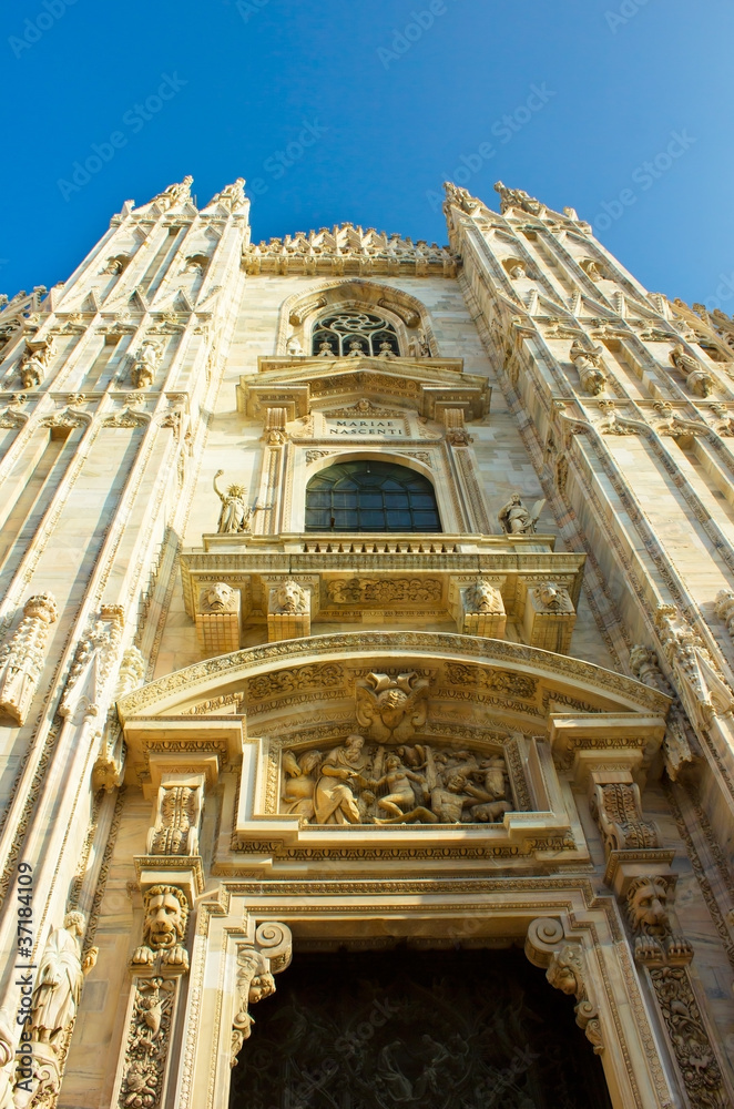 Facade of Duomo (cathedral church), Milan, Italy