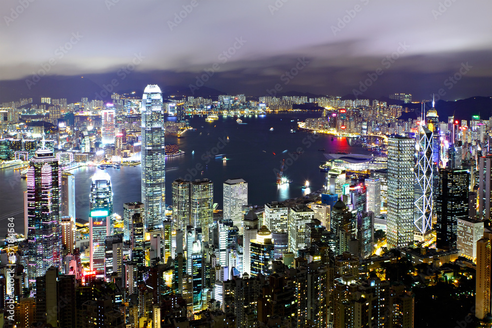 hong kong city at night